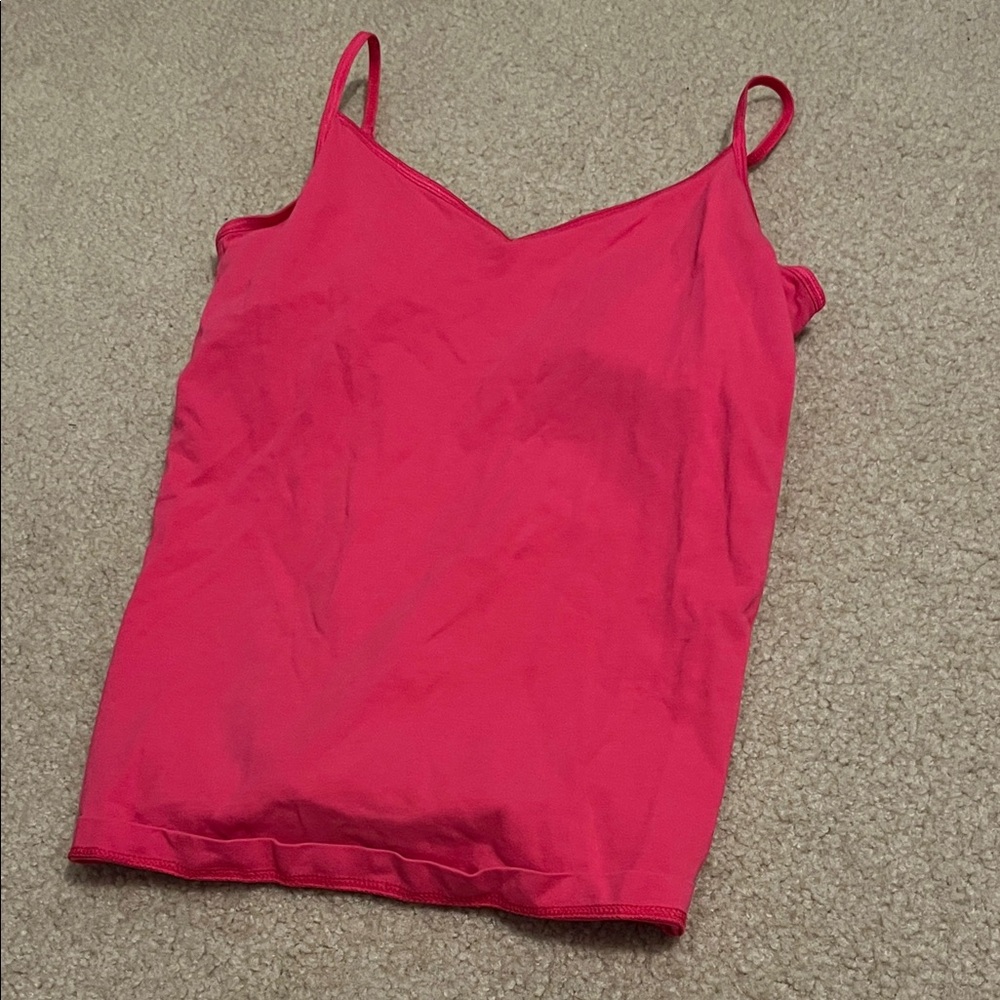 Old Navy Bright Pink V-Neck Spaghetti Strap Cami